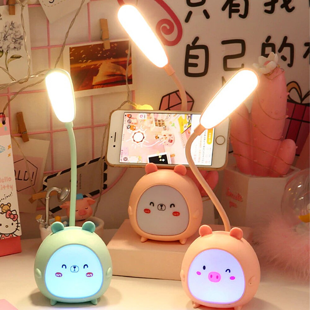 Creative Gift Cartoon Animal Mini Table Lamp USB Charging Energy-Saving Led Table Lamp Atmosphere Lamp Students Learn To Write