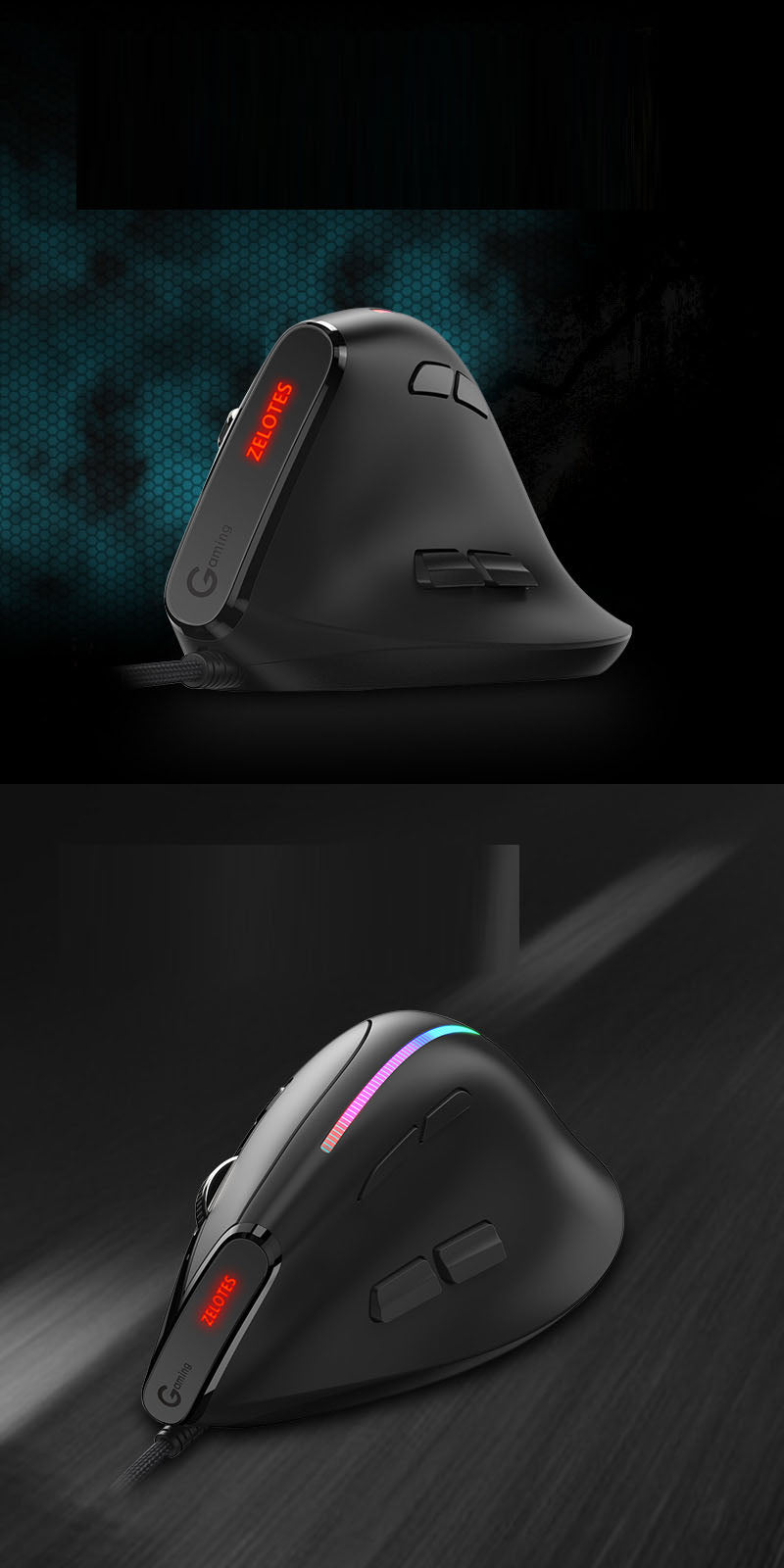 ZELOTES T50 RGB Vertical Gaming Mouse
