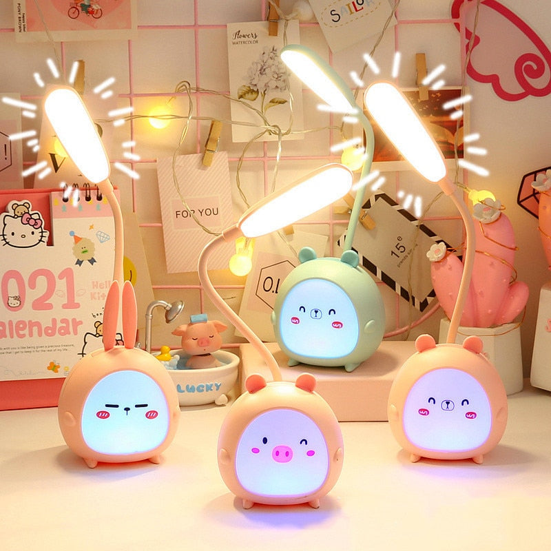 Creative Gift Cartoon Animal Mini Table Lamp USB Charging Energy-Saving Led Table Lamp Atmosphere Lamp Students Learn To Write