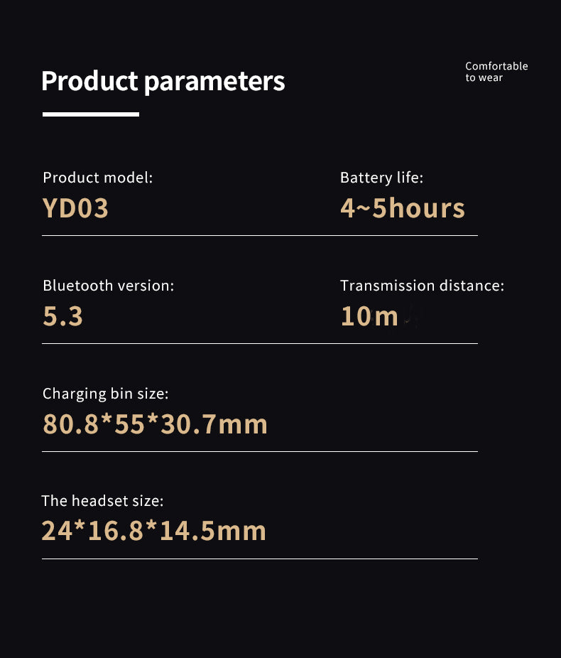 YD03 TWS Wireless Earbuds