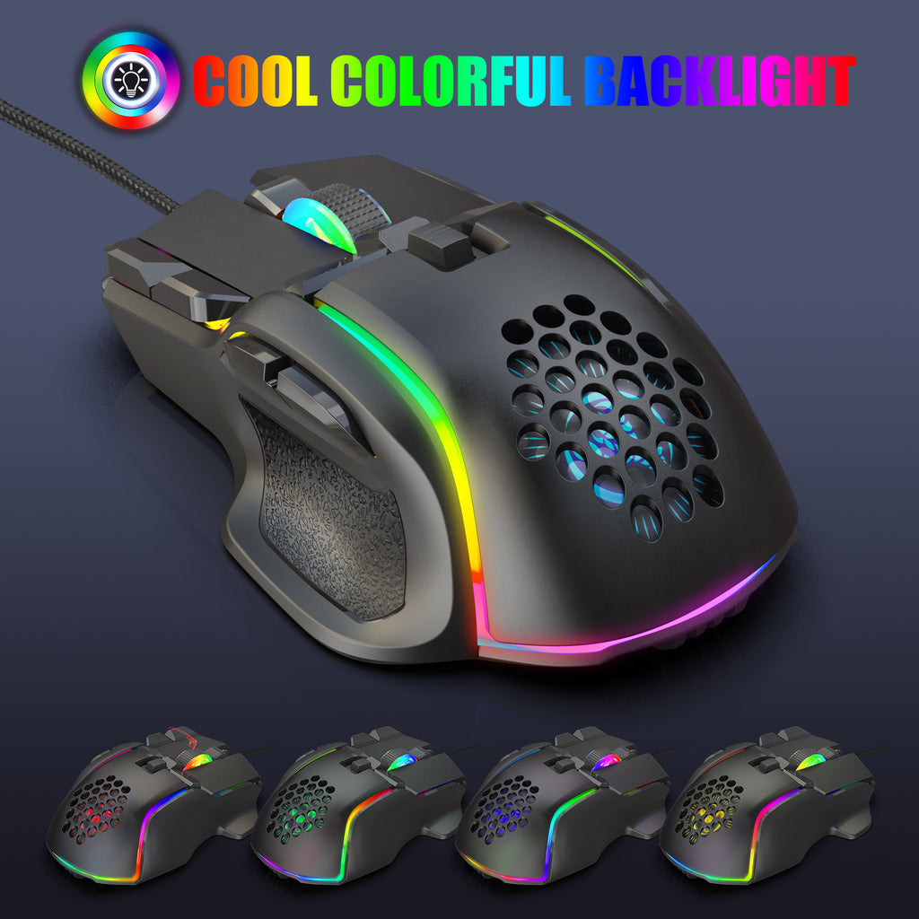 Gaming mouse RGB lighting 12800 DPI adjustable